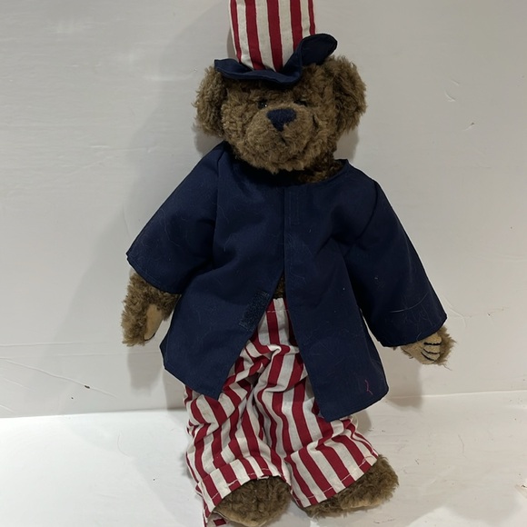 Vintage 1993 Retired Ty Bear July 4, jointed Beanie Baby Teddy Bear 14” - Picture 4 of 7